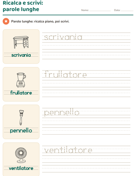 Anteprima della scheda di Parole tratteggiate con Casa BN 2 per Scuola dell'infanzia (5-7 anni)