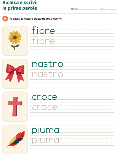 Anteprima della scheda di Parole tratteggiate con Pasqua per Scuola dell'infanzia (5-7 anni)