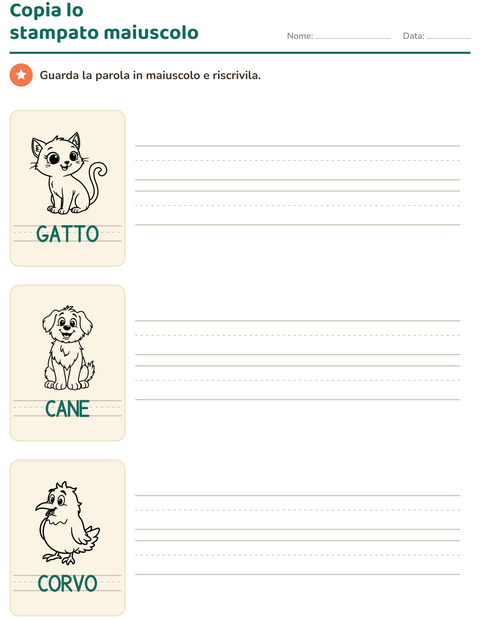 Anteprima della scheda di Parole tratteggiate con Animali BN 3 per Scuola dell'infanzia (5-7 anni)