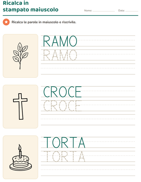 Anteprima della scheda di Parole tratteggiate con Pasqua BN per Scuola dell'infanzia (5-7 anni)
