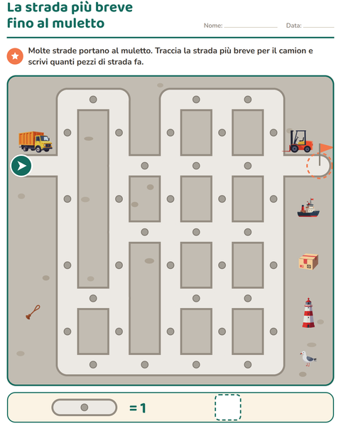 Anteprima della scheda di Percorsi e labirinti per Scuola primaria classe prima