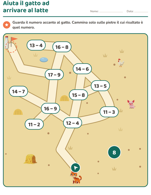 Anteprima della scheda di Percorsi e labirinti per Scuola primaria classe prima
