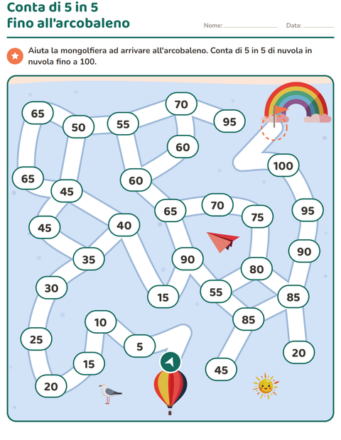 Anteprima di Labirinto matematico: conta di 5 in 5 fino all'arcobaleno