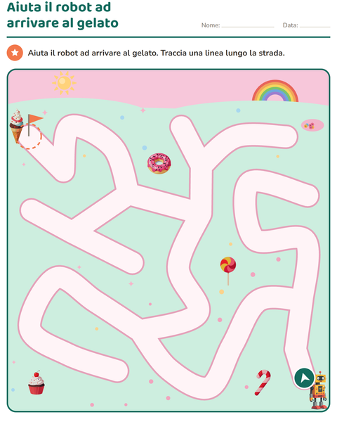 Anteprima della scheda di Percorsi e labirinti per Scuola dell'infanzia (5-7 anni)