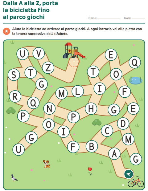 Anteprima della scheda di Percorsi e labirinti per Scuola dell'infanzia (5-7 anni)