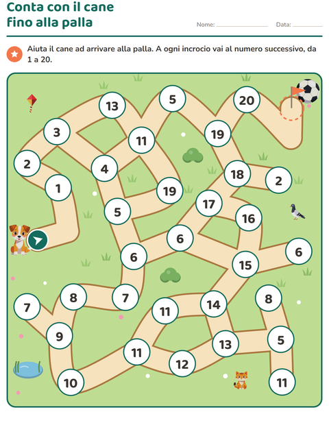 Anteprima della scheda di Percorsi e labirinti per Scuola dell'infanzia (5-7 anni)