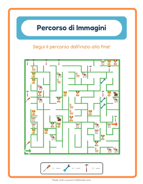 Anteprima della scheda di Percorso Illustrato con Attrezzi per Scuola dell'infanzia (5-7 anni)