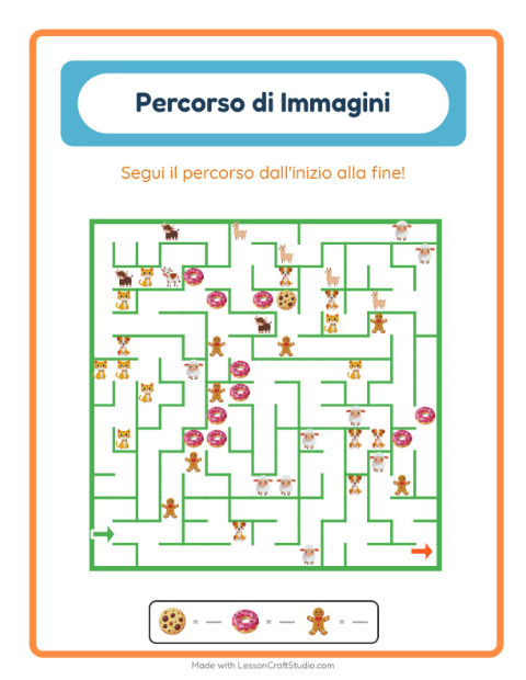 Anteprima della scheda di Percorso Illustrato con Dolci e dolciumi per Scuola dell'infanzia (5-7 anni)
