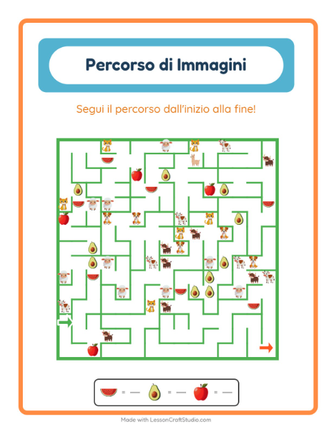 Anteprima della scheda di Percorso Illustrato con Giocattoli per Scuola dell'infanzia (5-7 anni)