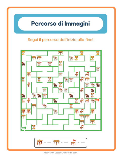 Anteprima della scheda di Percorso Illustrato con Mobili per Scuola dell'infanzia (5-7 anni)