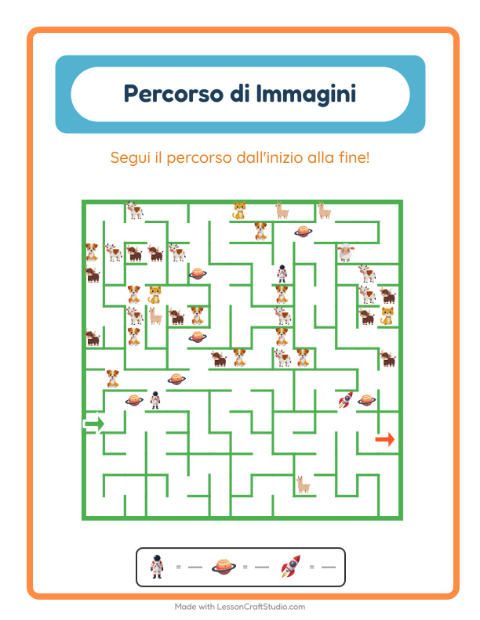 Anteprima della scheda di Percorso Illustrato con Spazio per Scuola dell'infanzia (5-7 anni)