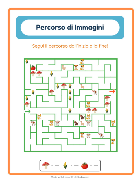 Anteprima della scheda di Percorso Illustrato con Verdure per Scuola dell'infanzia (5-7 anni)