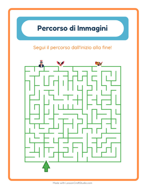 Anteprima della scheda di Percorso Illustrato con 4 luglio per Scuola dell'infanzia (5-7 anni)