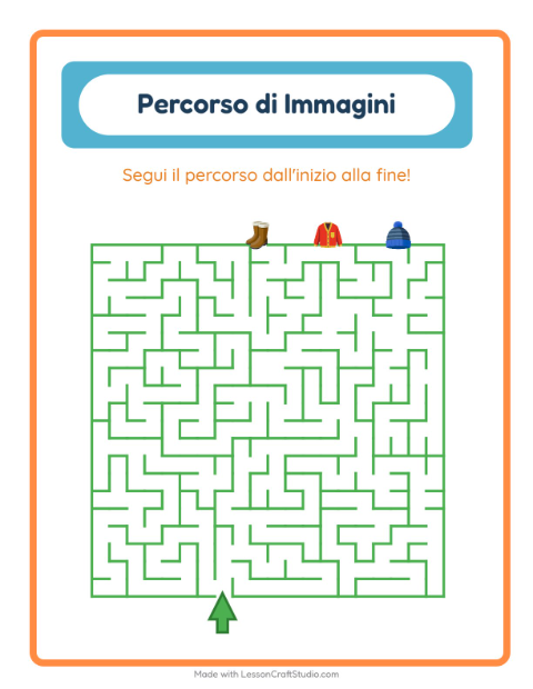 Anteprima della scheda di Percorso Illustrato con Abbigliamento per Scuola dell'infanzia (5-7 anni)