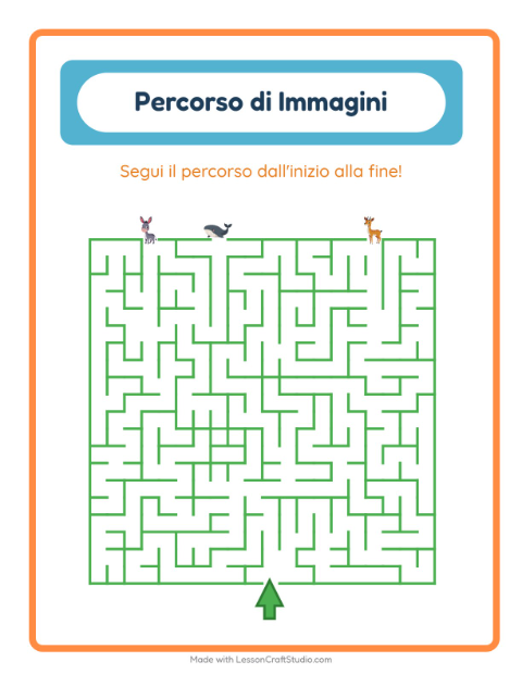 Anteprima della scheda di Percorso Illustrato con Animali per Scuola dell'infanzia (5-7 anni)