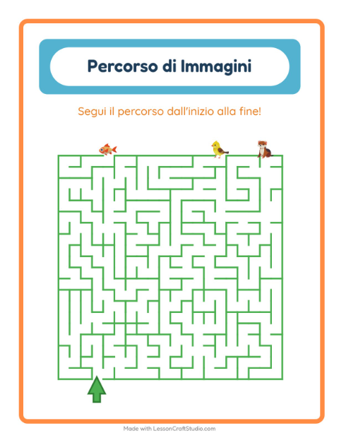 Anteprima della scheda di Percorso Illustrato con Animali domestici per Scuola dell'infanzia (5-7 anni)