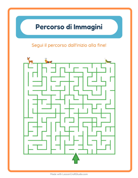 Anteprima della scheda di Percorso Illustrato con Creature della foresta per Scuola dell'infanzia (5-7 anni)