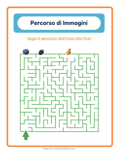 Anteprima della scheda di Percorso Illustrato con Frutta per Scuola dell'infanzia (5-7 anni)