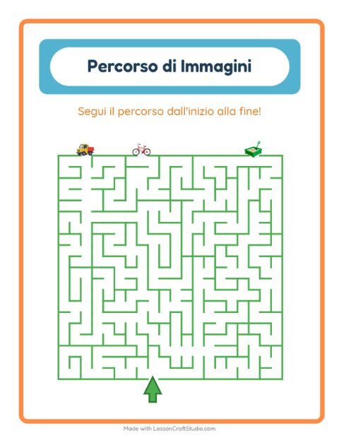 Anteprima della scheda di Percorso Illustrato con Giocattoli per Scuola dell'infanzia (5-7 anni)
