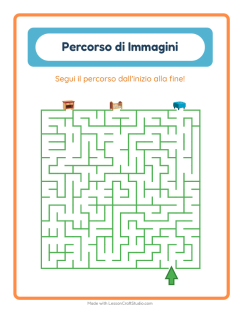 Anteprima della scheda di Percorso Illustrato con Mobili per Scuola dell'infanzia (5-7 anni)