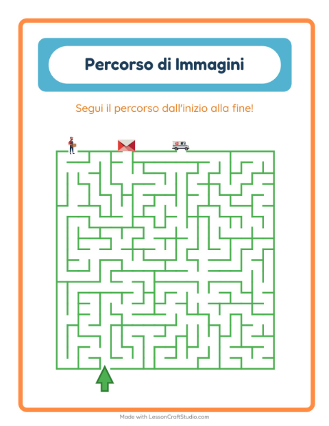 Anteprima della scheda di Percorso Illustrato con Ufficio postale per Scuola dell'infanzia (5-7 anni)