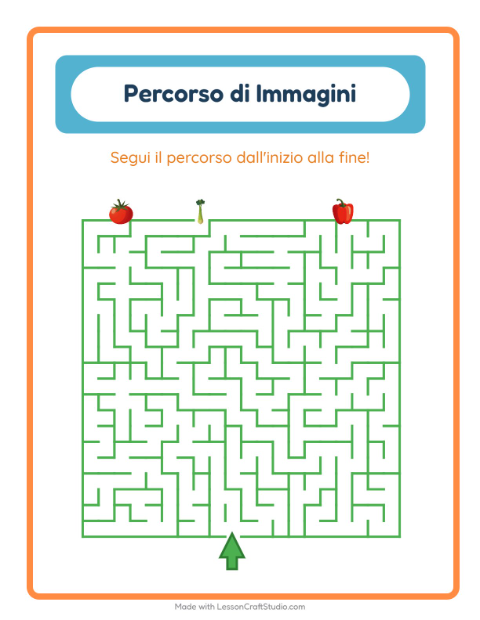 Anteprima della scheda di Percorso Illustrato con Verdure per Scuola dell'infanzia (5-7 anni)