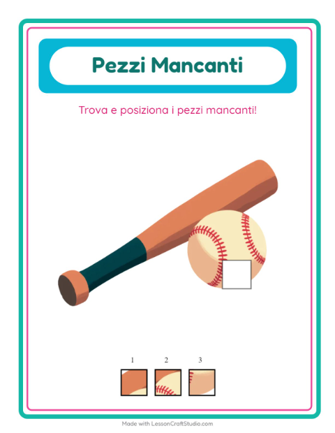 Anteprima della scheda di Pezzi Mancanti con 4 luglio per Scuola dell'infanzia (5-7 anni)