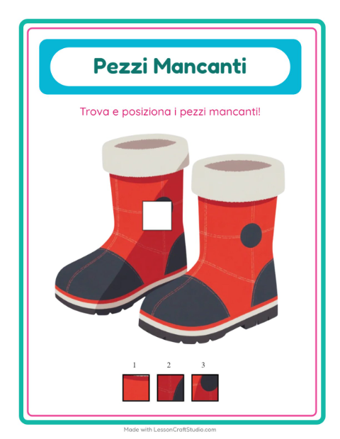 Anteprima della scheda di Pezzi Mancanti con Abbigliamento per Scuola dell'infanzia (5-7 anni)