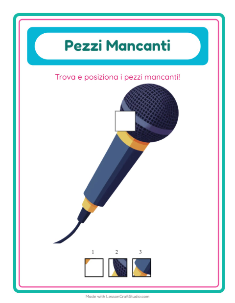 Anteprima della scheda di Pezzi Mancanti con Attività per Scuola dell'infanzia (5-7 anni)