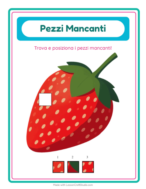 Anteprima della scheda di Pezzi Mancanti con Colazione per Scuola dell'infanzia (5-7 anni)