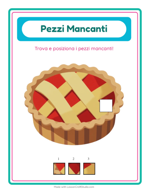 Anteprima della scheda di Pezzi Mancanti con Giorno del Ringraziamento per Scuola dell'infanzia (5-7 anni)