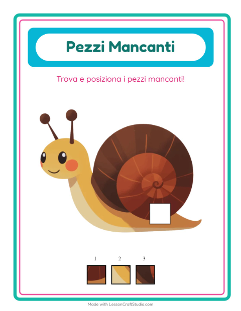 Anteprima della scheda di Pezzi Mancanti con Insetti e scarafaggi per Scuola dell'infanzia (5-7 anni)