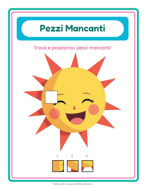 Anteprima della scheda di Pezzi Mancanti con Primavera per Scuola dell'infanzia (5-7 anni)