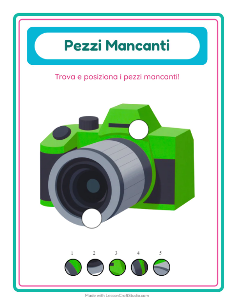 Anteprima della scheda di Pezzi Mancanti con Attività per Scuola dell'infanzia (5-7 anni)