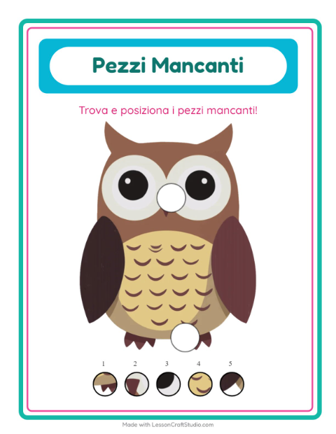 Anteprima della scheda di Pezzi Mancanti con Campeggio per Scuola dell'infanzia (5-7 anni)