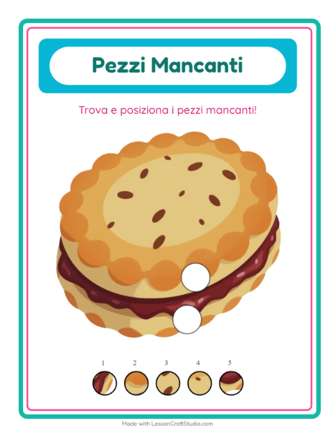 Anteprima della scheda di Pezzi Mancanti con Colazione per Scuola dell'infanzia (5-7 anni)