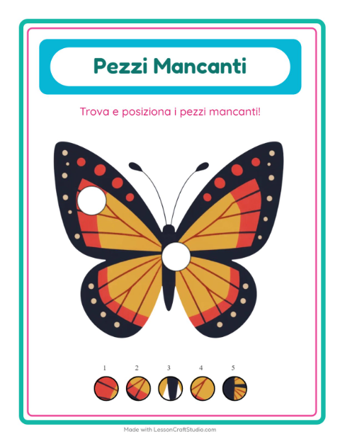 Anteprima della scheda di Pezzi Mancanti con Cose che volano per Scuola dell'infanzia (5-7 anni)