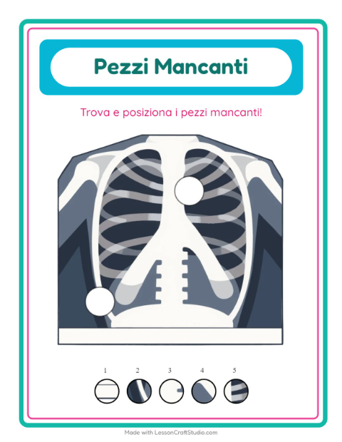 Anteprima della scheda di Pezzi Mancanti con Ospedale per Scuola dell'infanzia (5-7 anni)