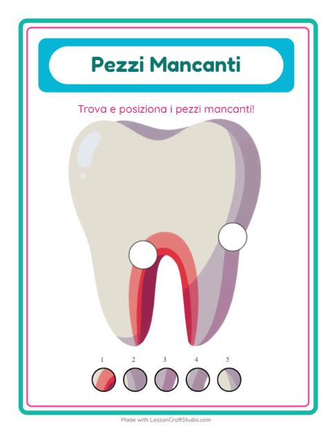 Anteprima della scheda di Pezzi Mancanti con Parti del corpo per Scuola dell'infanzia (5-7 anni)