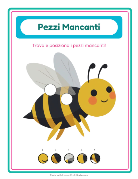 Anteprima della scheda di Pezzi Mancanti con Primavera per Scuola dell'infanzia (5-7 anni)