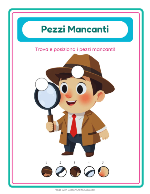 Anteprima della scheda di Pezzi Mancanti con Professioni per Scuola dell'infanzia (5-7 anni)