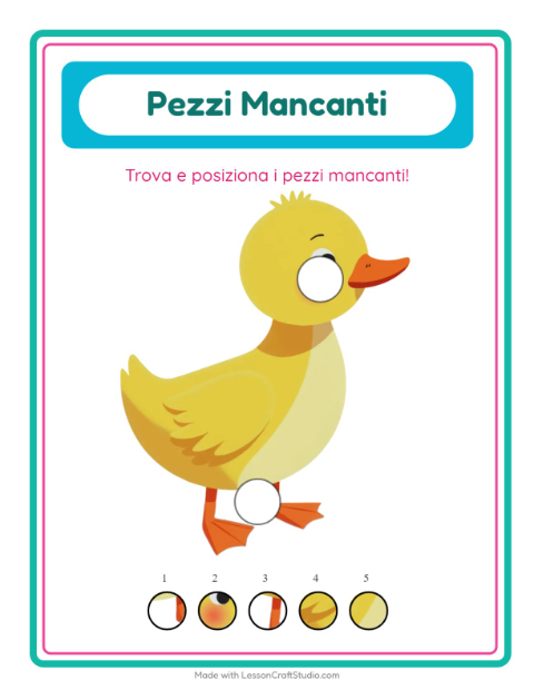 Anteprima della scheda di Pezzi Mancanti con Uccelli 2 per Scuola dell'infanzia (5-7 anni)