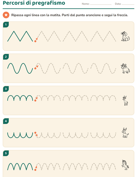 Anteprima della scheda di Pregrafismo con Animali della fattoria BN per Scuola dell'infanzia (5-7 anni)