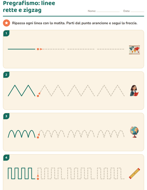 Anteprima della scheda di Pregrafismo con Aula per Scuola dell'infanzia (5-7 anni)