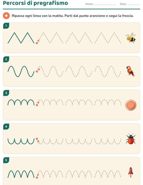 Anteprima della scheda di Pregrafismo con Cose che volano per Scuola dell'infanzia (5-7 anni)