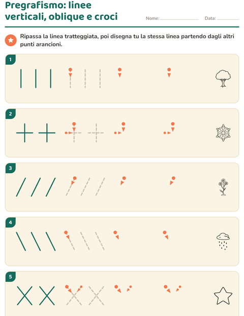 Anteprima della scheda di Pregrafismo con Natura BN per Scuola dell'infanzia (5-7 anni)