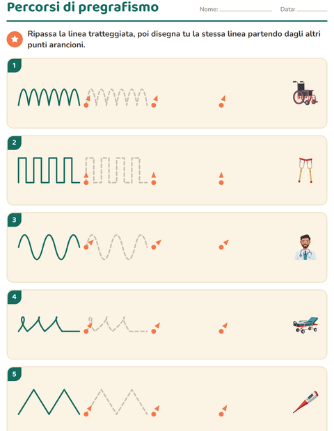 Anteprima della scheda di Pregrafismo con Ospedale per Scuola dell'infanzia (5-7 anni)