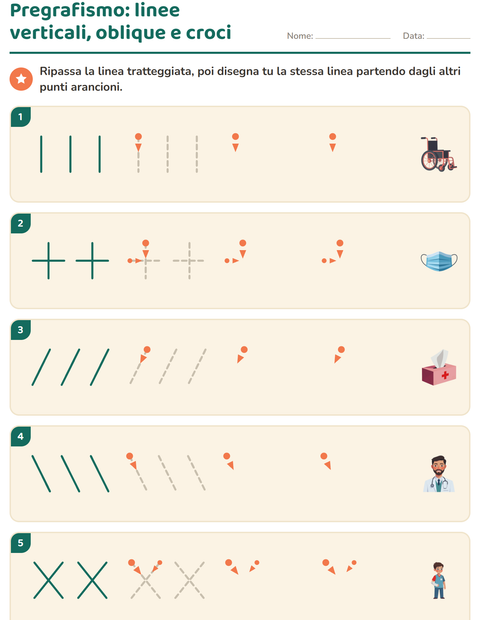 Anteprima della scheda di Pregrafismo con Ospedale per Scuola dell'infanzia (5-7 anni)