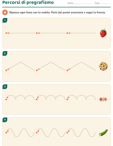 Anteprima della scheda di Pregrafismo con Al supermercato per Scuola dell'infanzia (5-7 anni)