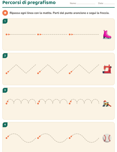 Anteprima della scheda di Pregrafismo con Attività per Scuola dell'infanzia (5-7 anni)
